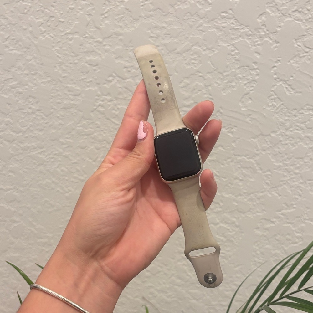Apple Watch with Light Beige Band